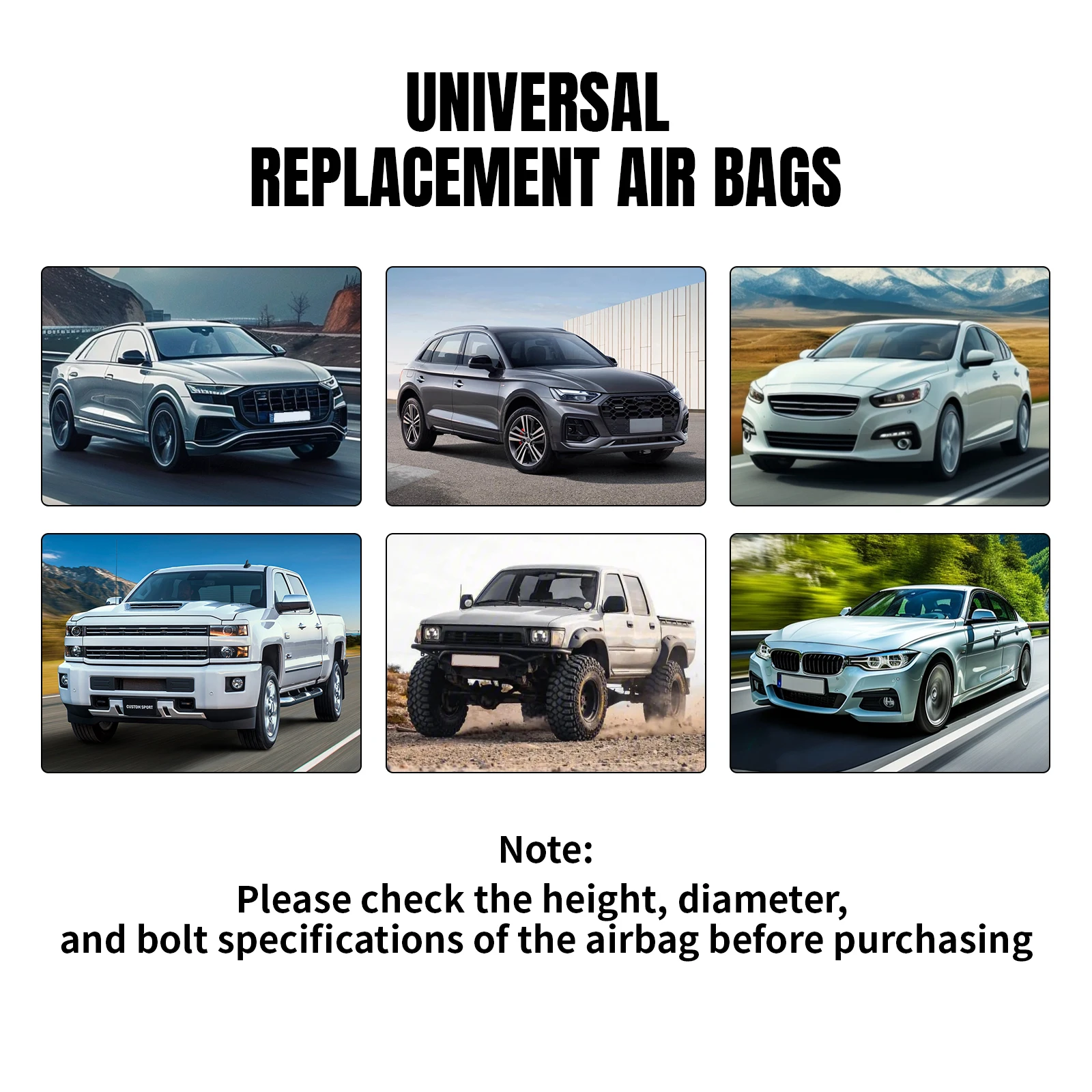 2PCS 2500Ib Air Ride Suspension Air Bags Single Port 1/2\" NPT Front Rear SS304 Rubber Spring G Tooth 1/2 Thread Quick Connector