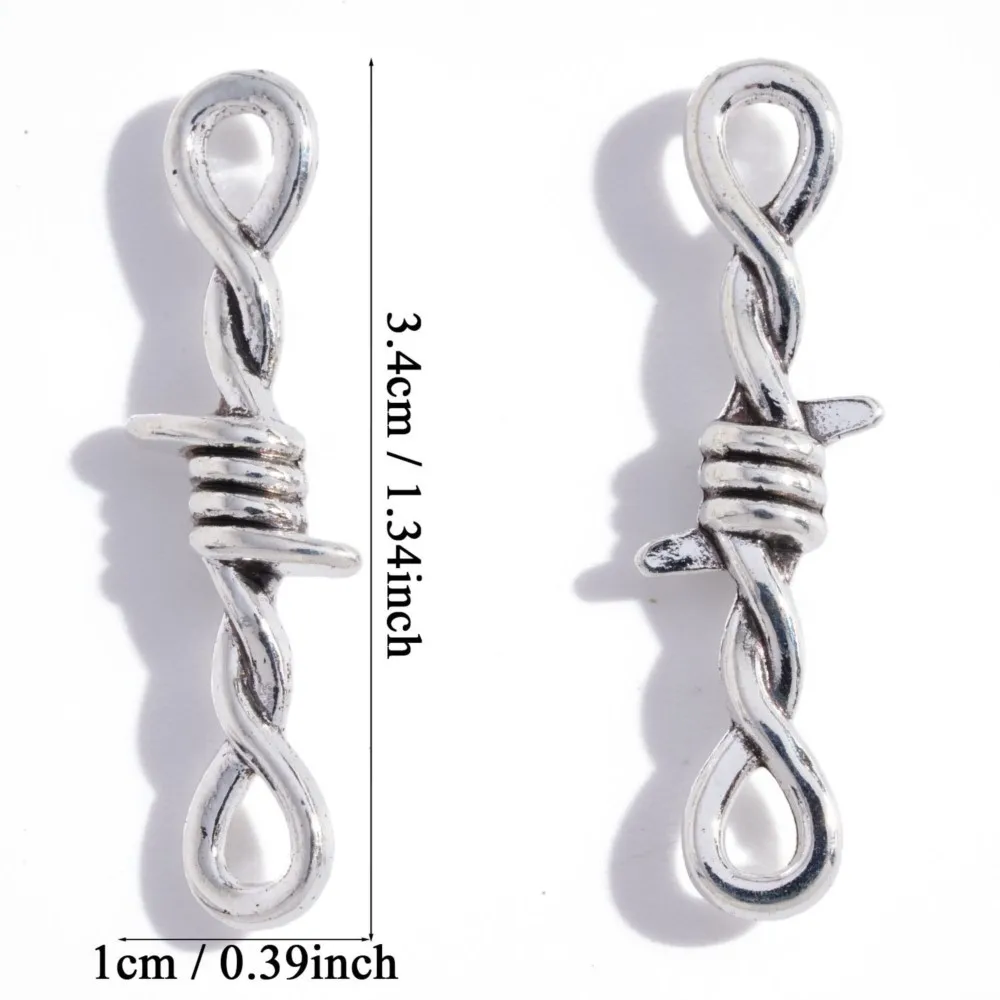 10pcs Charms Thorns Link Bramble Connector Antique Silver Pendants Linking Charms for Jewelry Making Bracelet Earrings Supplies