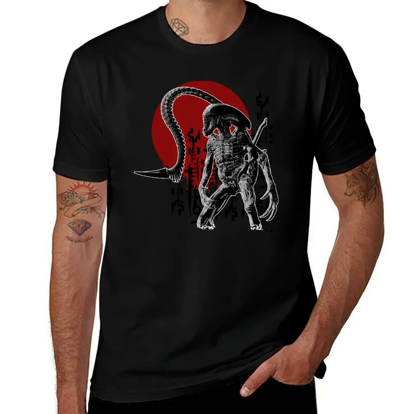 Xenomorph T-Shirt gifts for boyfriend customs Men's cotton t-shirt