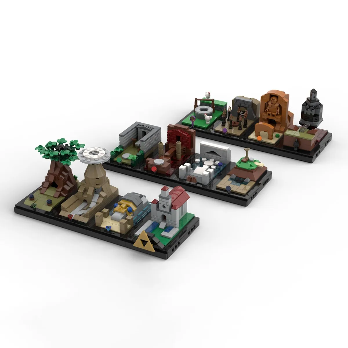 MOC Idea Game Modular Architecture Scene Building Block Set Zeldaed Maku Tree Dark Dungeoned Skyline Model Kid Toy Birthday Gift