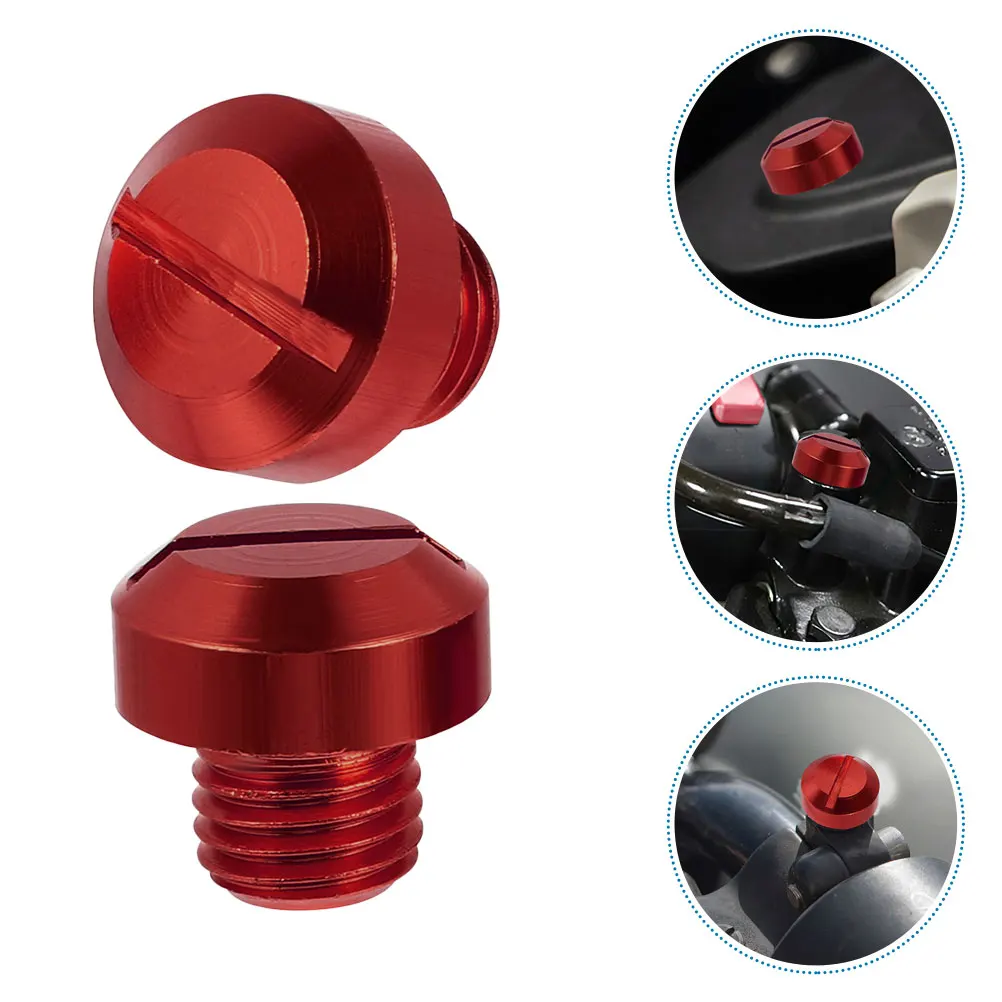 

4pcs Motorcycle Mirror Hole Plugs Red Decorative Screws Durable Caps Fit Most Bikes Easy Installation Mirror Parts Accessories
