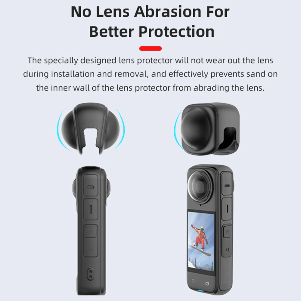 غطاء العدسة ل Insta360 X5 X4 سيليكون كاميرا بانورامية المضادة للخدش غطاء المضادة للسقوط الغبار كاميرا المحمولة عدسة الحرس