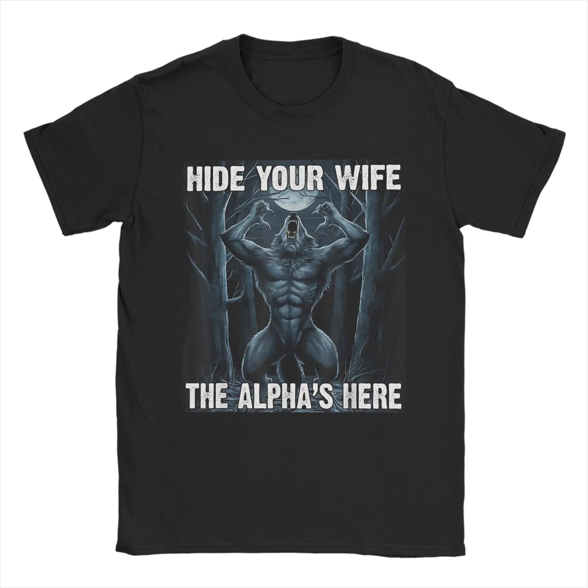 Harajuku T Shirt Werewolf Ripping Meme Alpha Wolf Werewolf Literally Me Cotton T Shirts Tee Shirt for Couple Short Sleeve Tops
