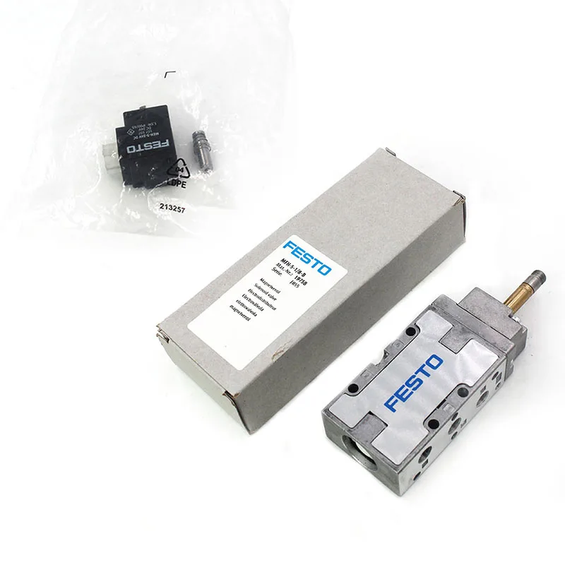 Festo MFH-5-1/8-B Solenoid Valve with coil,5/2 monostable mec spr,2-10 bar,750L/min,G 1/8