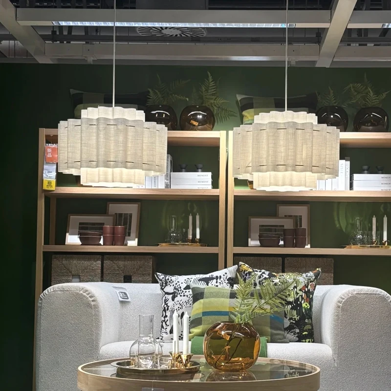 

Современные минималистичные светодиодные подвесные светильники, ретро-люстры ручной работы из ткани, французские подвесные лампы для гостиной, столовой, ресторана, спальни.