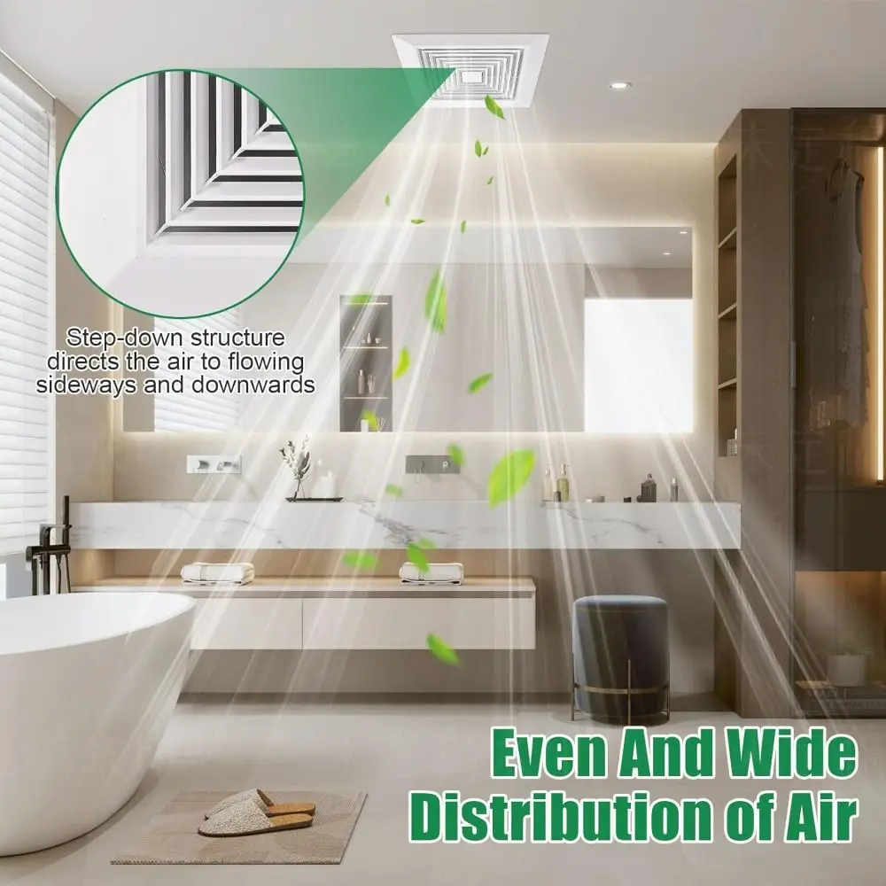 

Новая квадратная белая вентиляционная решетка-диффузор для вытяжного вентилятора, настенная или потолочная, с пружинным механизмом