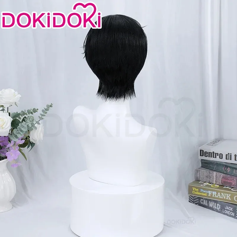 IN STOCK Osborn Front Lace Wig Game Light and Night Cosplay DokiDoki Xiao Yi Cosplay Wig Men Black Short Hair 32cm Free Wig Cap