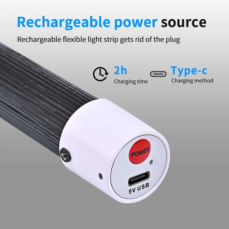 Portable Bendable LED Flashlight Stick High Brightness Flexible Work Lights Rechargeable Flashlight For Mechanics Auto Repair
