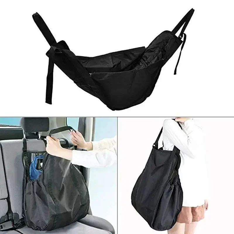 New Fashion Black Handy Shopping Bag Reusable Tote Pouch Eco Recycle Storage Grocery Supermarket Bags