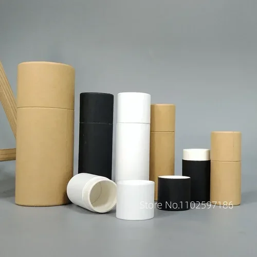 Imagen 2 del producto Tubo de papel Kraft para bálsamo, 5g/12g/17g/35g/61g/75g, tubos de lápiz labial, envases cosméticos vacíos degradables, tubos de pasta desodorante sólido
