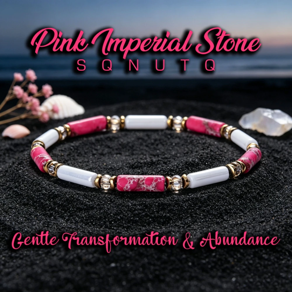 1pc Natural stone powder moonstone tube bead crystal elastic bracelet, bringing gentle and kind bracelet, unisex jewelry gift