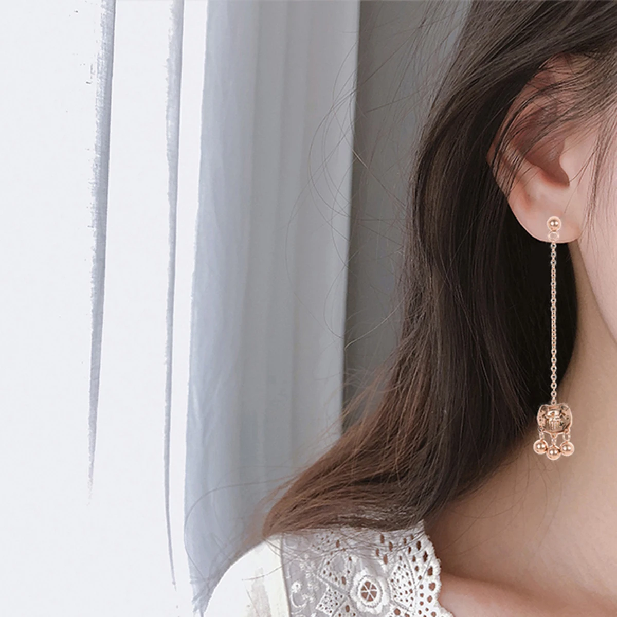 

1 Pair Attractive Long Tassel Earrings Modern Ear Drops Creative Jewelry for Women Girls Stylish Accessory