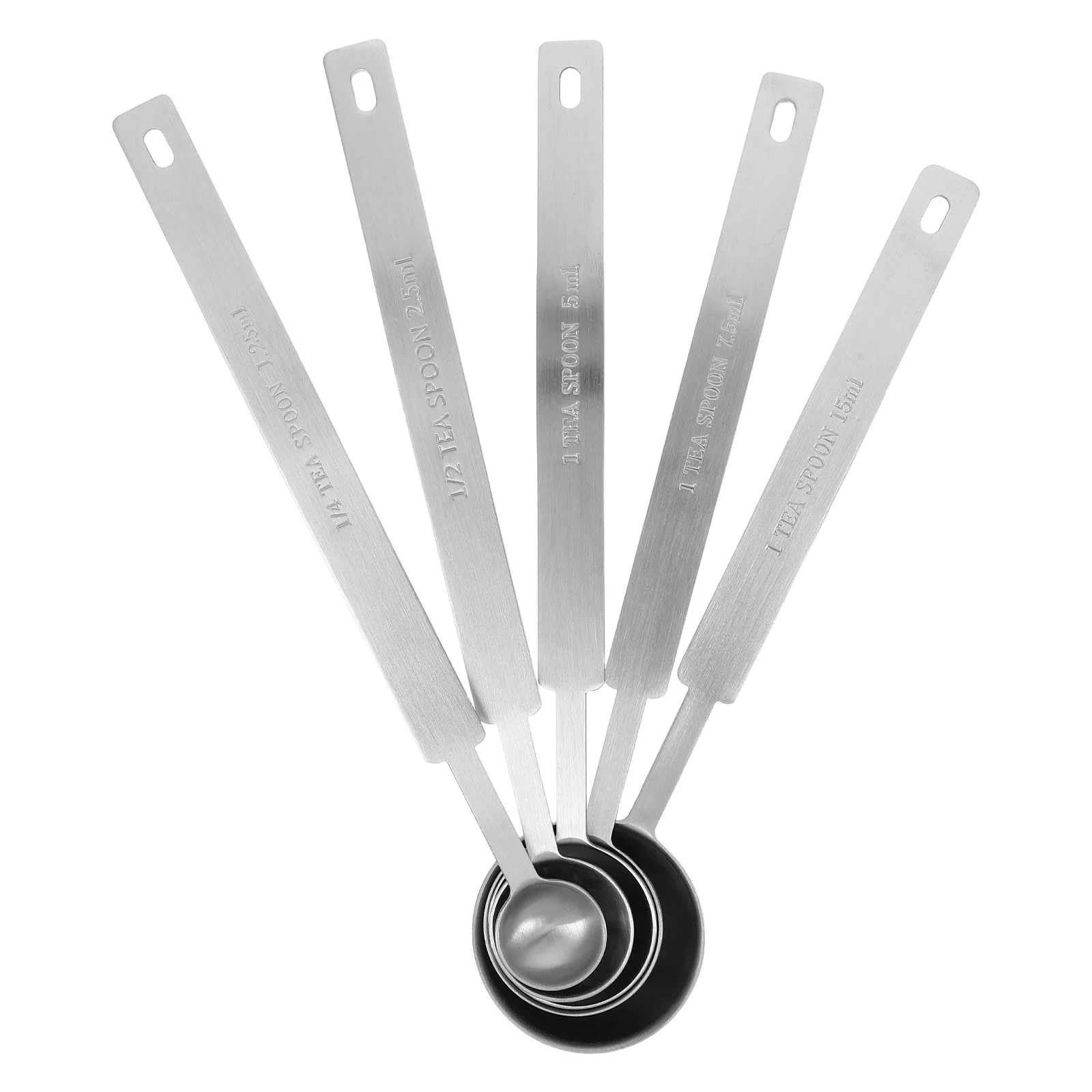 

5Pcs Stainless Steel Measuring Spoons Set Coffee Tea Scoop Nesting Design Safe Comfortable Use Baking Spices Tea Spoon Scoop