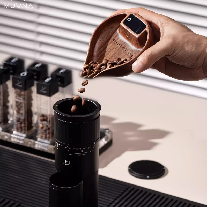 MUVNA 2.0 Espresso Scale Walnut Wood Electronic Display Coffee Bean Container Premium Coffee Tool For Home Cafe - view 6
