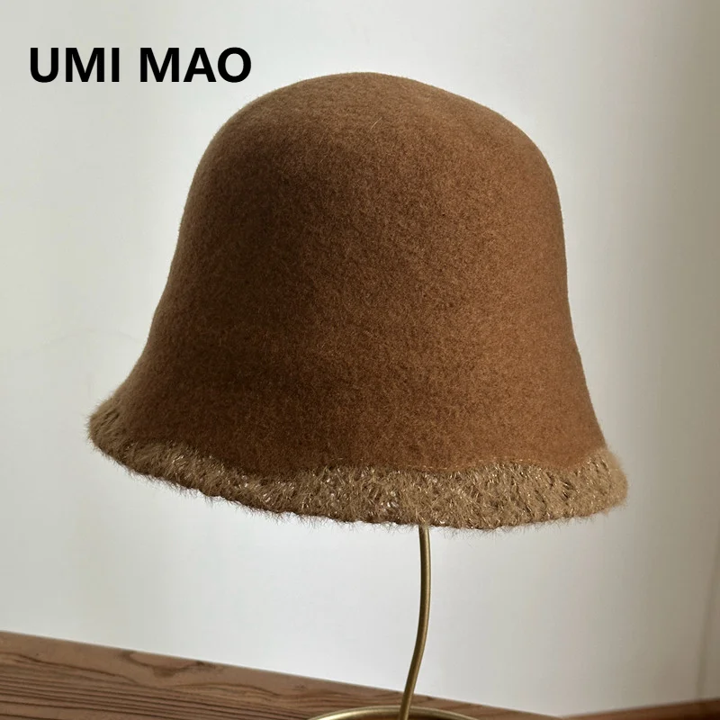 Fedora Hat Wool - UMI MAO Chapéu Bucket de Lã