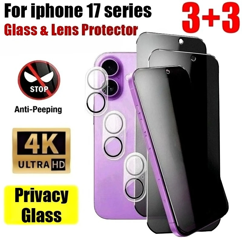 

6-в-1 полноэкранная защитная пленка для iPhone 17 16 14 15 Pro Max 17 пленка для объектива воздушной камеры для iPhone 13 12 11 Pro 16e 15 Plus