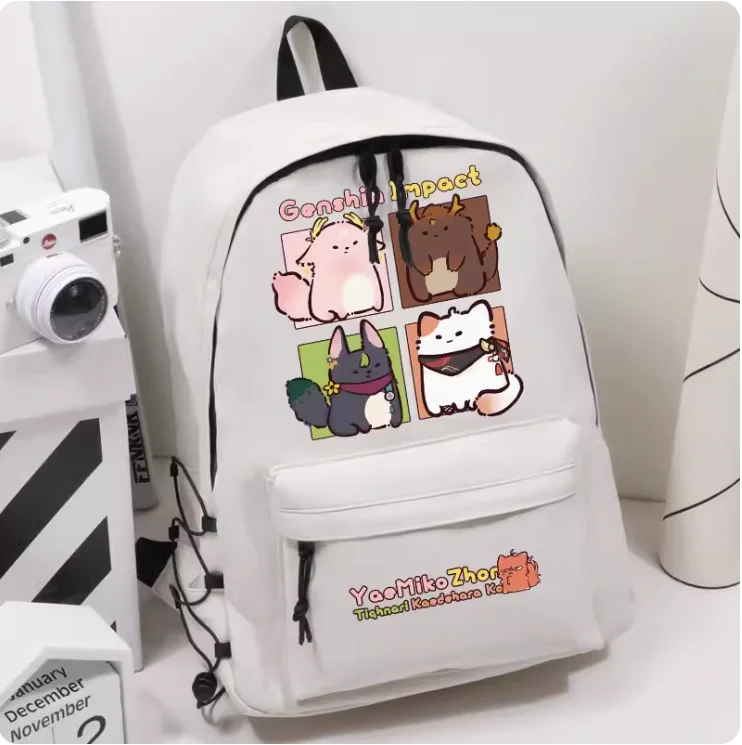 Anime Genshin Impact Yae Miko Zhongli zaino zaino borsa a tracolla ad alta capacità Cosplay studente regalo adolescente B208