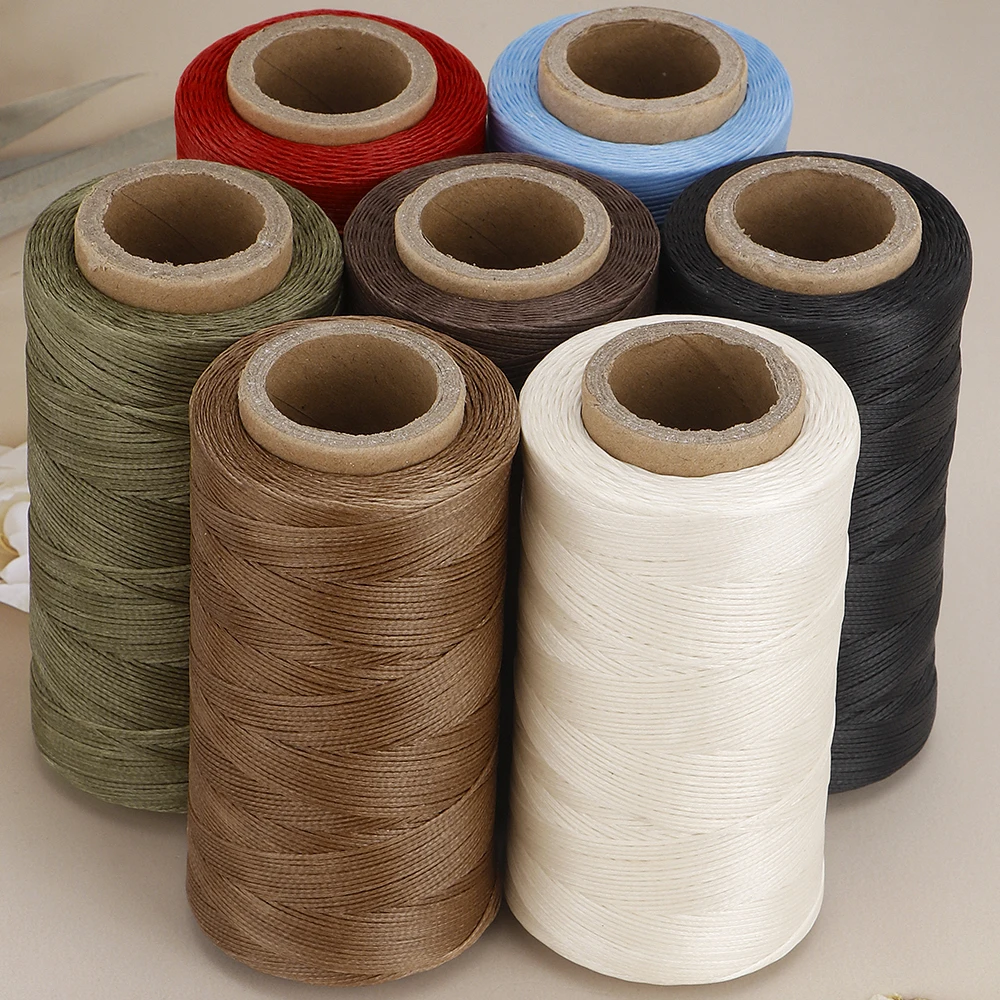 260 m 0,8 mm 150D Polyester gewachster Lederbandfaden, zum Basteln, Handnähen und Nähen, in Schwarz, Kaffee, Hellbraun