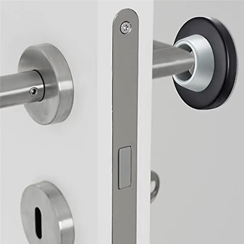 Tope de puerta de goma PORK, amortiguador silencioso de acero inoxidable montado en el suelo para puertas no magnéticas de vidrio, parachoques de puerta