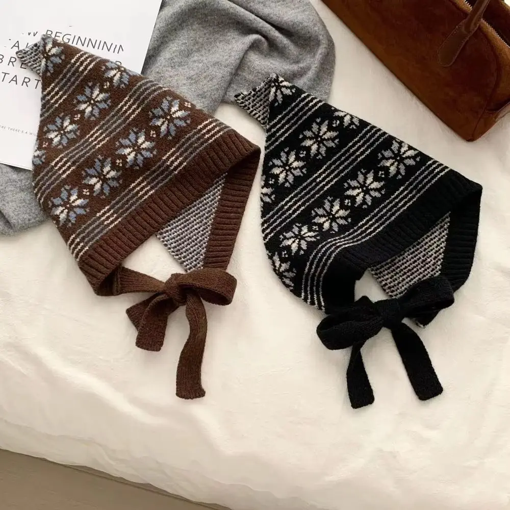 Yarn Triangle Hip Scarf Vintage Style Knitted Texture Hip Cover Up Fair Isle Pattern Triangle Shape Triangle Waist Scarf
