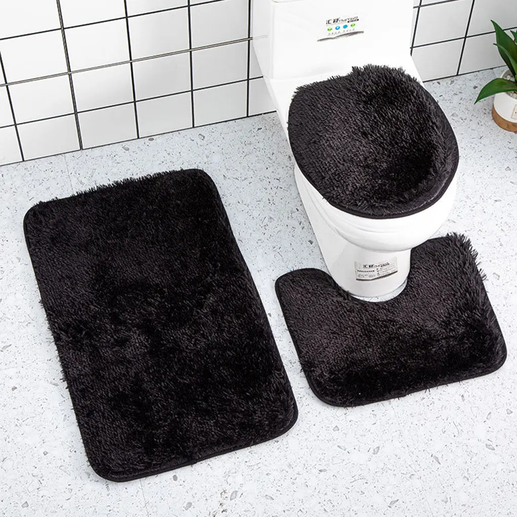 3PCS/Set Tie-Dye Fur Carpet Toilet U-Shape Mat Bathroom Mat Bath Mat Anti-Slip Bath Rug Ultra Soft Bath Mats for Bathroom Rug