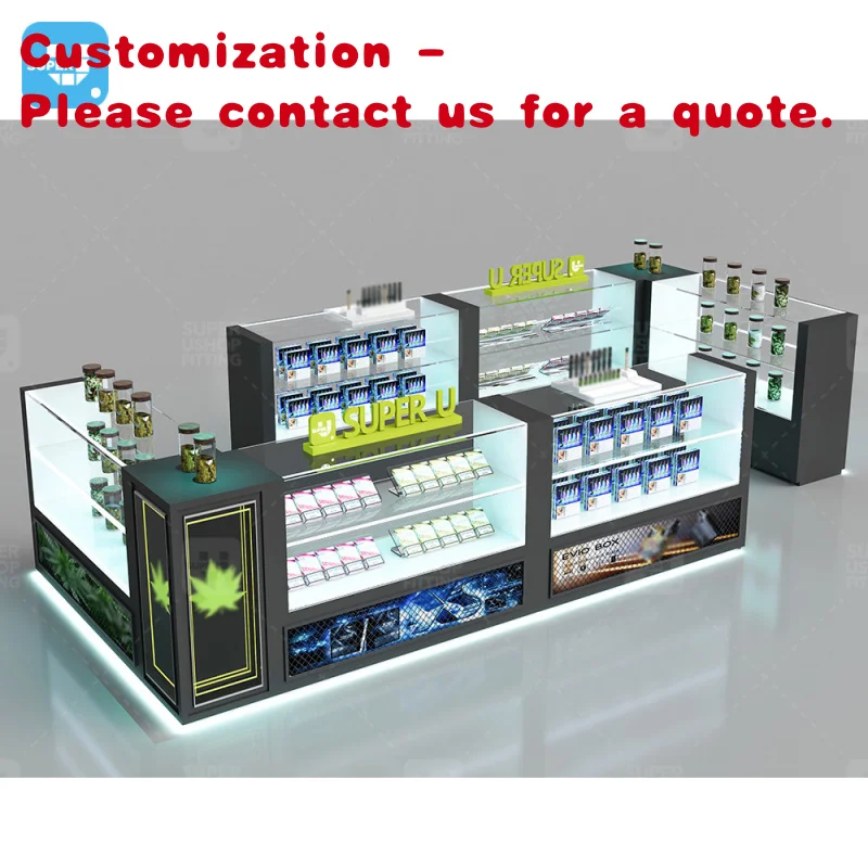 

Пользовательские принадлежности для курения Wape, диспенсерный витрина, стеклянная витрина, счетчик, изготовленный на заказ киоск для дымового центра