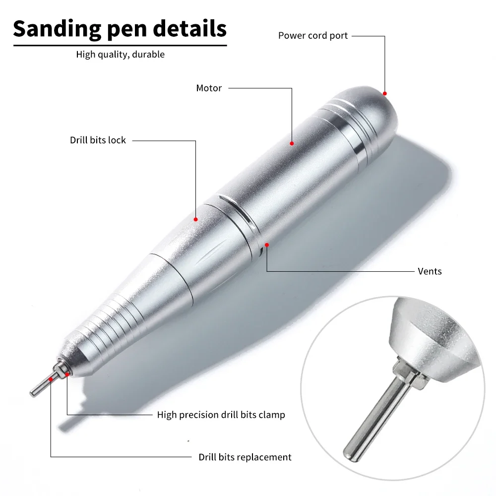 Trapano elettrico per unghie 45000 giri/min Levigatrice per unghie gel ricaricabile portatile per salone di manicure domestico Smalto per lima per unghie professionale