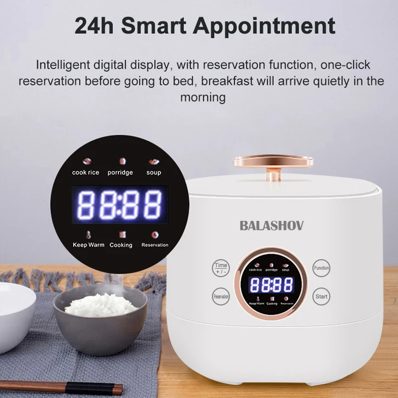 2L Smart Rice Cooker 220V Multi Cooker Non-stick Pan Electric Cooker Fast Cooking Soup Rice Cookers Kitchen Household Appliances