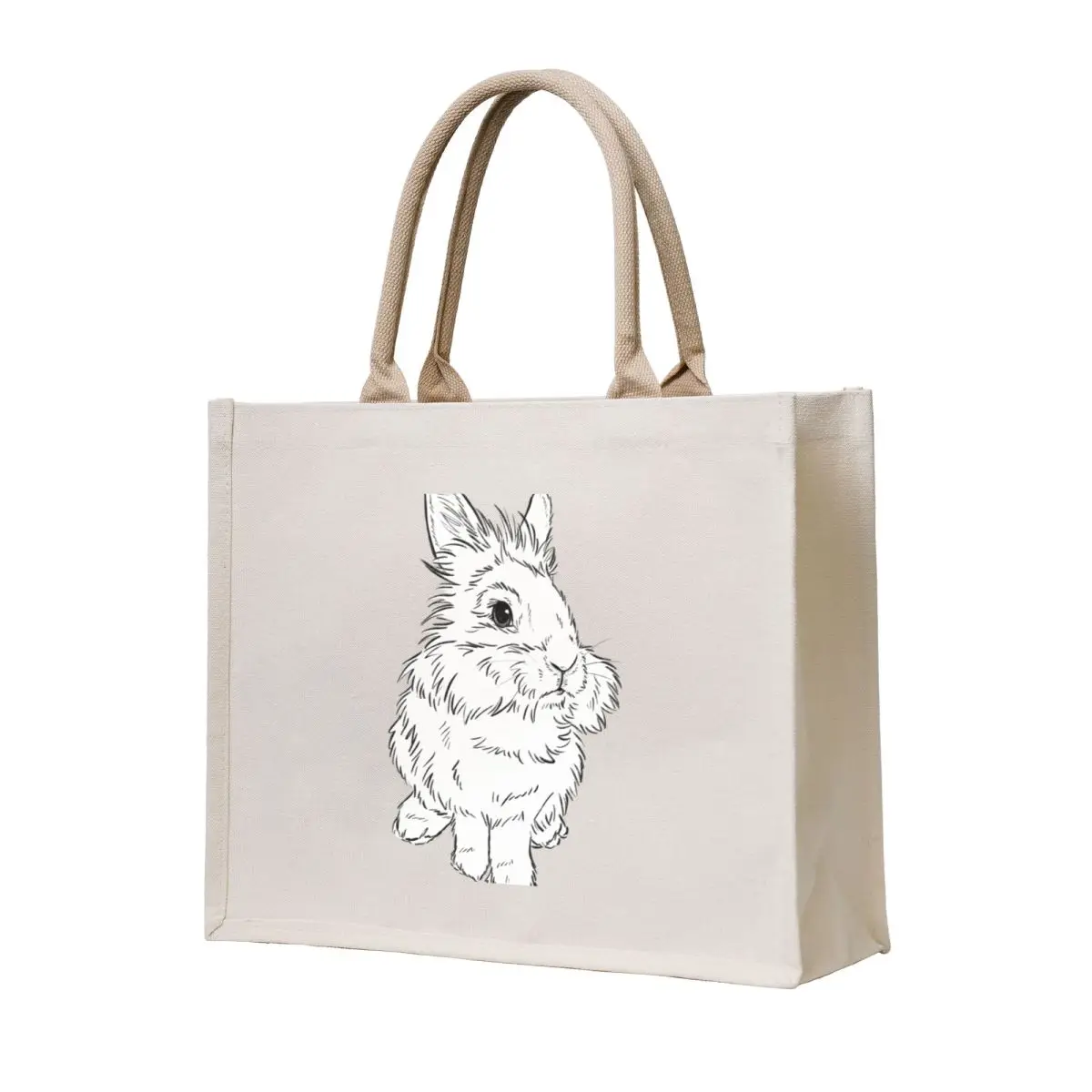 Lionhead bunny Tote Bag canvas shopping bag Canvas Woman shopper bag tote men