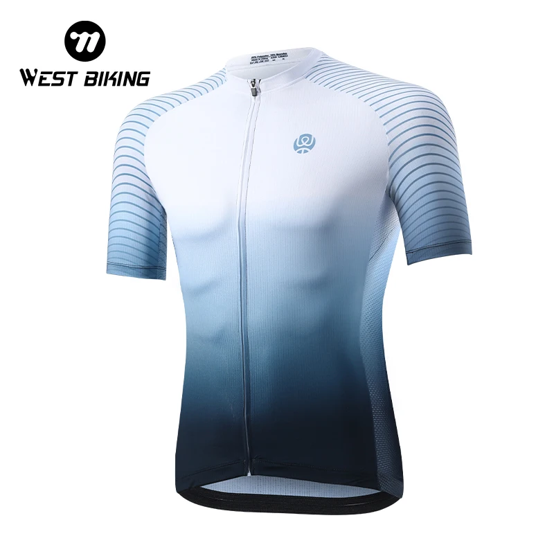 WEST BIKING Cycling Jersey Summer Short Sleeve Sport Tops Shirt Quick Dry MTB Road Bike Team Jersey S-3XL Men Cooling Sport Gear