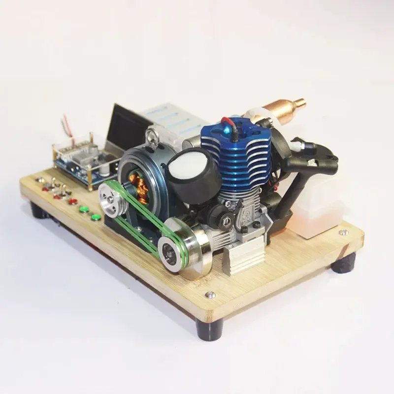 Single Cylinder Methanol Engine 12V Generator with Fuel Tank DIY Modified Generator Set Model Toy