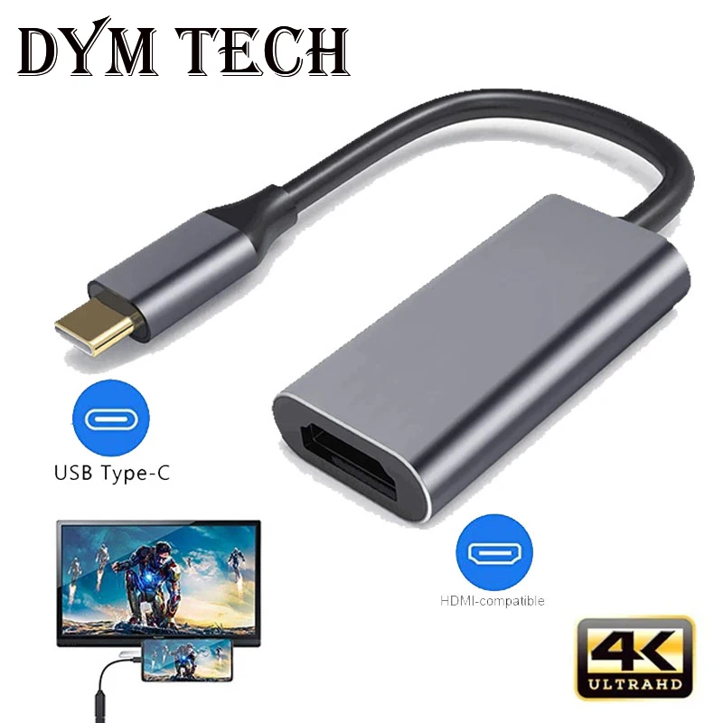 USB Hub USB C to HDMI Adapter 4k@30hz Type C To HDMI-Compatible 4K Display Adapter for Thunderbolt 3 Windows 7/8/10/11 Mac OS