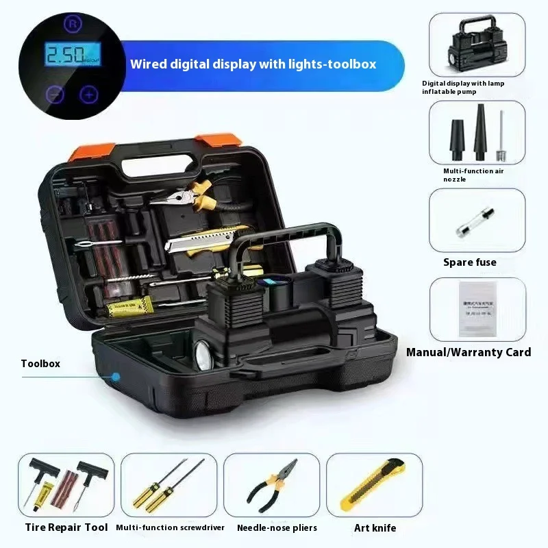 

Car mounted inflation pump, electric vehicle inflation pump, 12v convenient tire inflation tube, intelligent tire repair