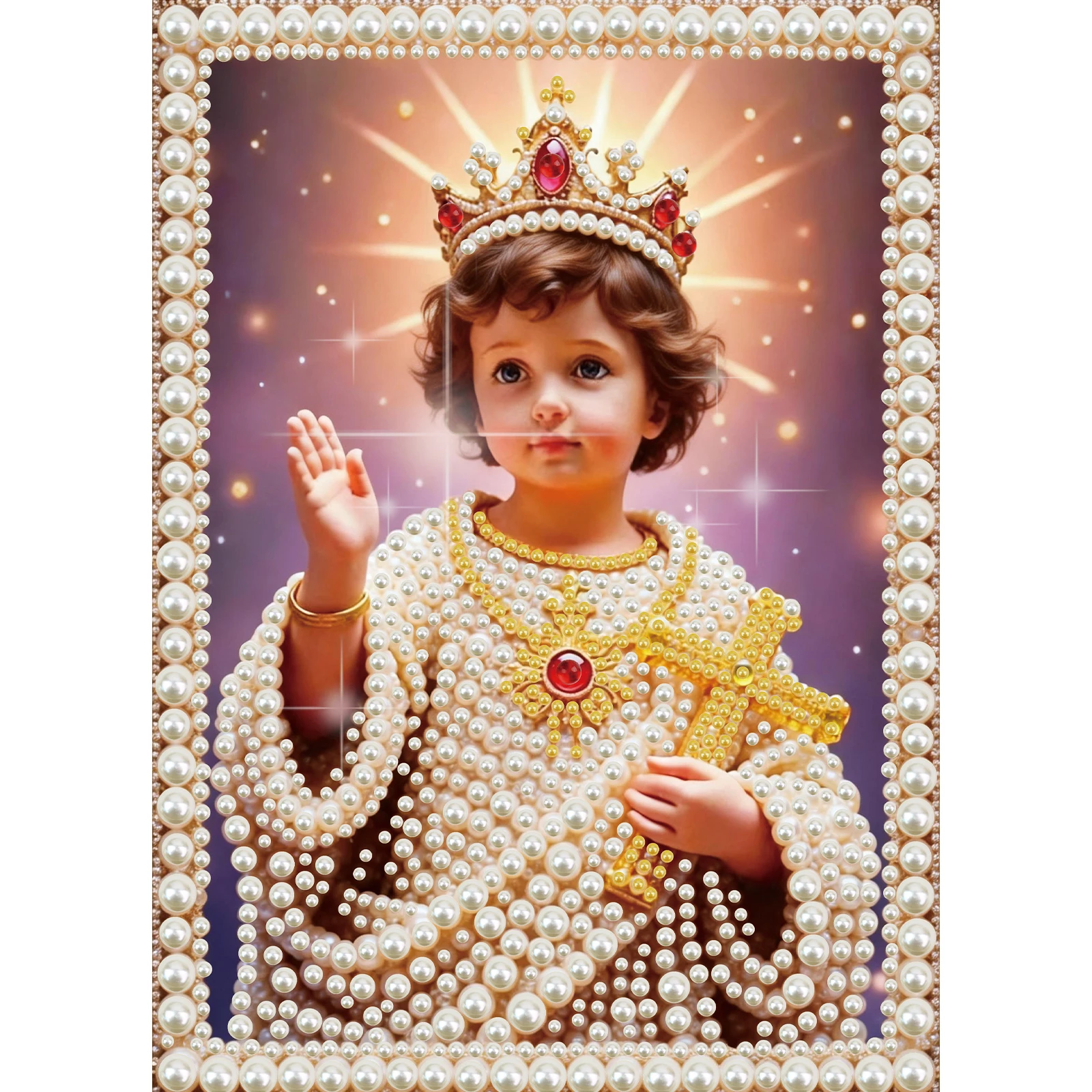 Pearl Diamond Painting Kits for Adult Beginners,Religious theme Special Shape Diamond Art Pearl Kit for Wall Decor handmade Gift