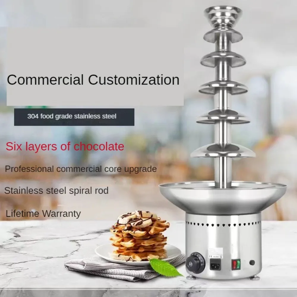 

Трехъярусный шоколадный фонтан для домашнего использования, коммерческий 7-уровневый шоколадный фонтан, машина для производства конфет на продажу, съемный коммерческий