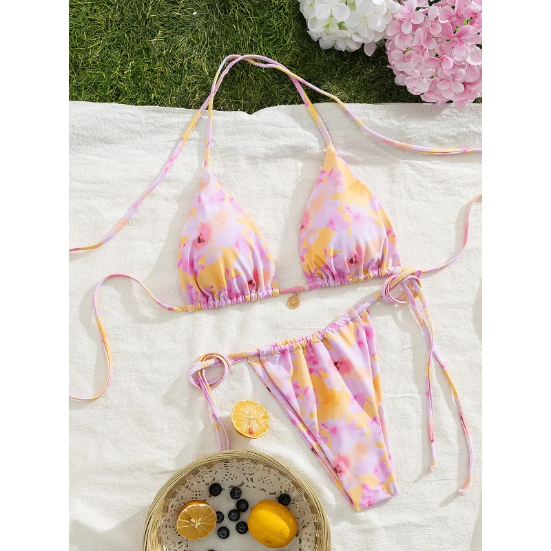 جديد مطبوعة بيكيني المرأة الصيف الشاطئ مثير أزياء فتاة ساخنة مجموعة من قطعتين