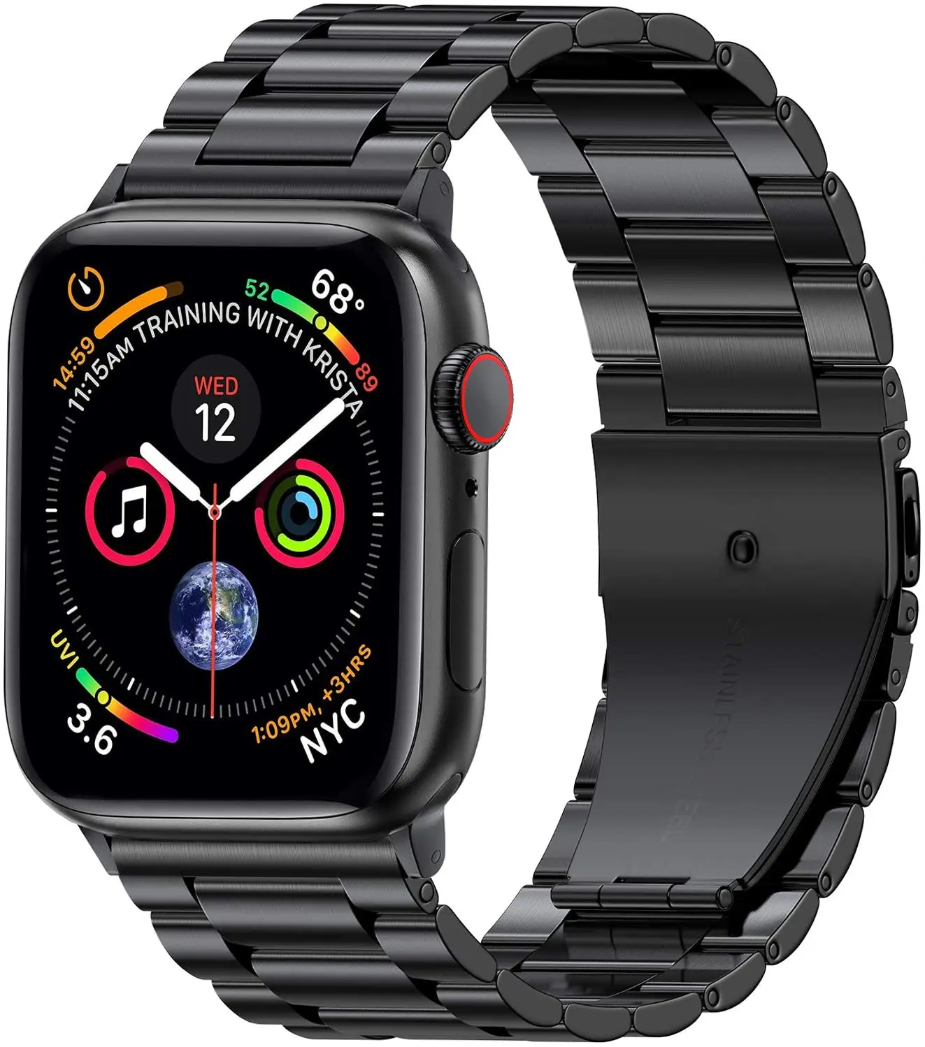 حزام معدني لساعة أبل ، سوار من الفولاذ المقاوم للصدأ ، سوار معصم لساعة iWatch Ultra 9 8 7 6 5 4 SE ، 45 من ، 41 من ، 4 من ، 42 من ، 40 من ، 49 من