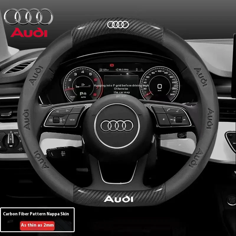 

Car AntiSlip Carbon Fiber Leather Steering Wheel Cover For Audi A3 A4 A5 A6 A7 A8 Q1 Q2 Q3 Q5 Q7 Q8 S3 S4 S5 S6 RS3 RS4 RS5 TT