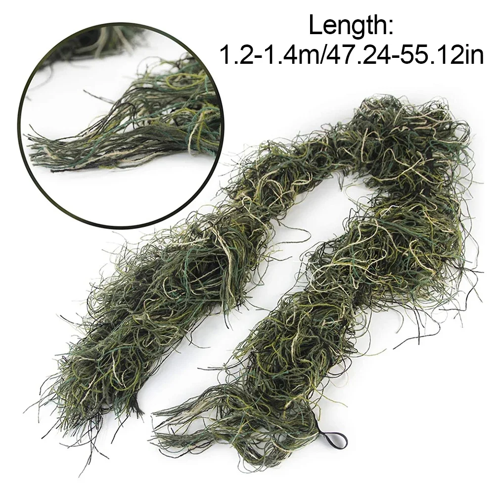 Jungle/Desert/Snow Ghillie Rifle Cover Wrap Synthetic w/Elastic Strap Camouflage Airsoft Hunting Blind Ropes 1.4M CS Gun Wraps