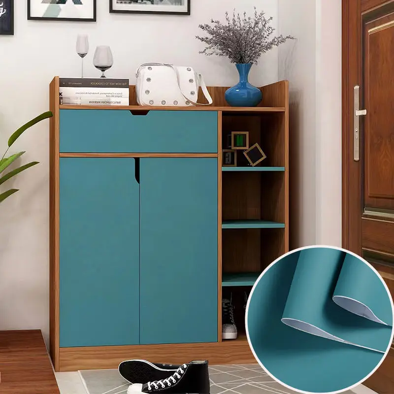 Huidgevoel dik waterdicht PVC zelfklevend behang Muebles meubelrenovatie oliebestendig keukenkasten kaststickers