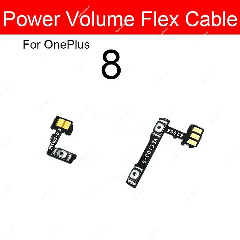 Arriba/Abajo volumen y botón de encendido Cable flexible para OnePlus 7 7T 8 Pro alimentación Control de volumen botón interruptor piezas de repuesto