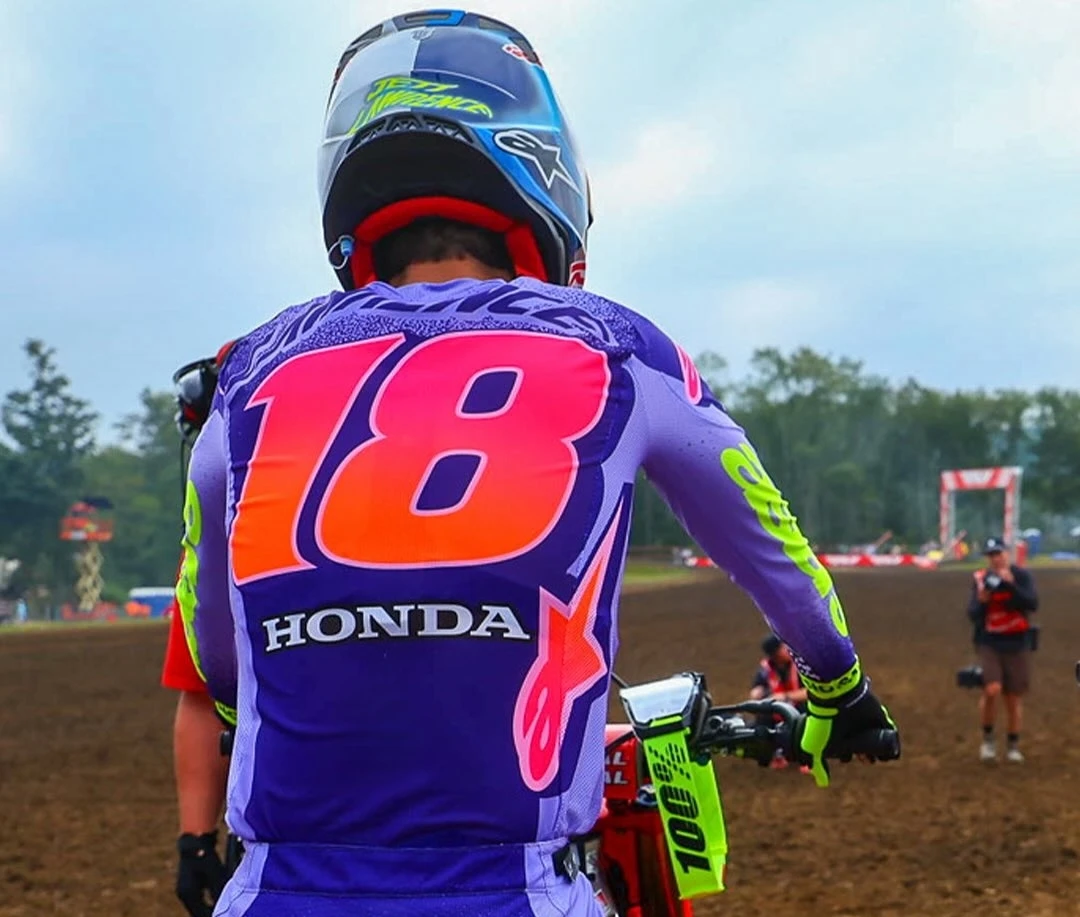 2026 HONDA Nouveau # 18 MXGP Super Motocross course chemise hommes Jett Lawrence à manches longues moto t-shirt respirant séchage rapide haut