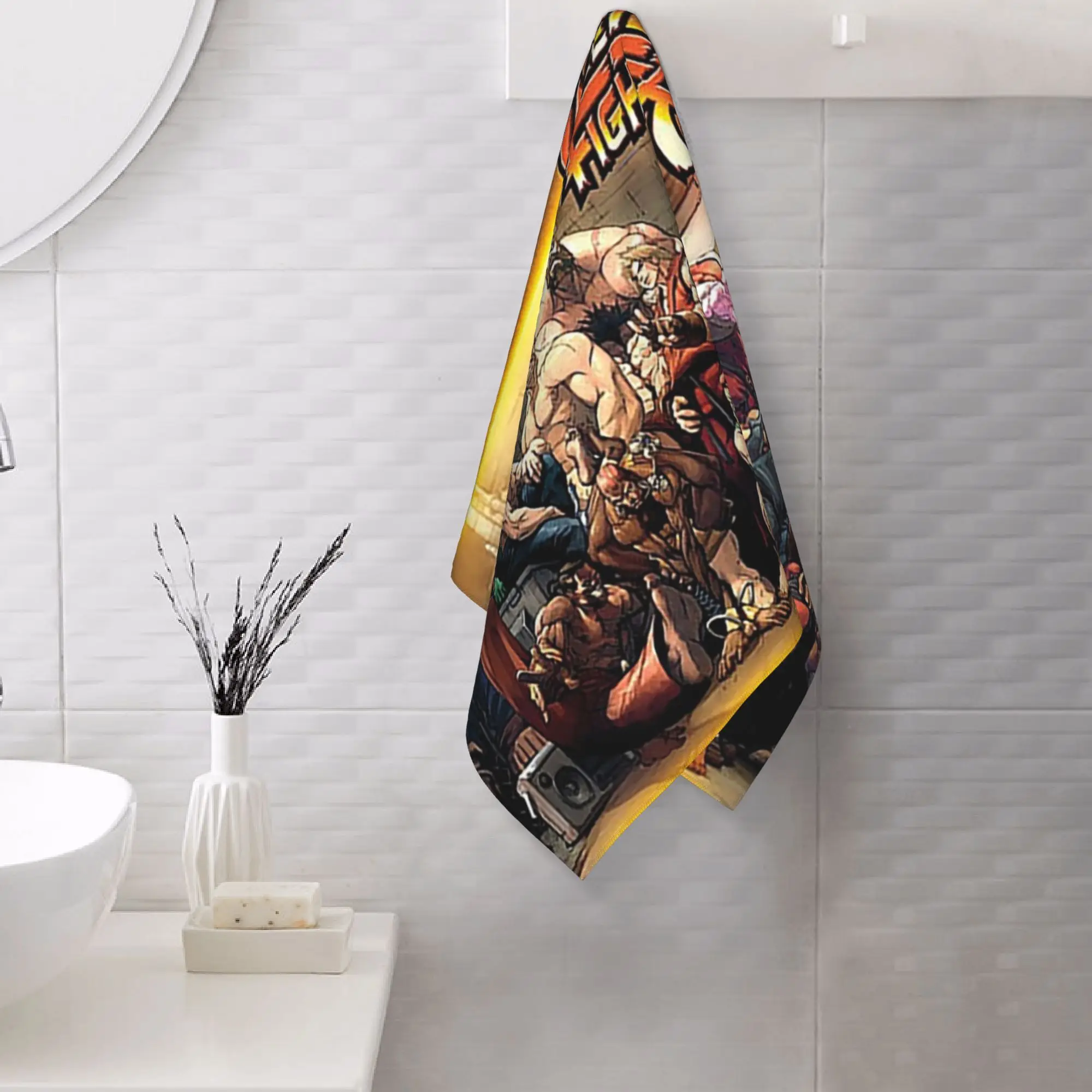 Custom Defeated Portraits Super Street Fighter Soft Face Towel Quick Dry Pool Bath Cotton Towels Breathable