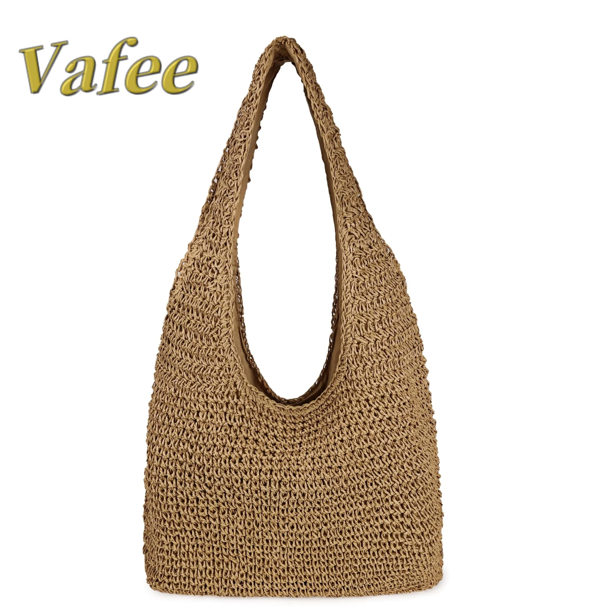 

Women Large Straw Beach Bag Handmade Woven Shoulder Bags Hobo Tote Handbag Purse for Summer