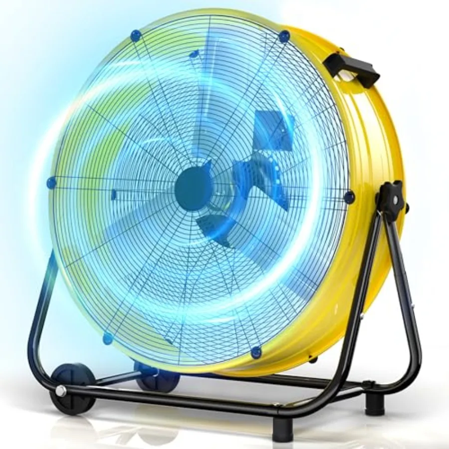 

30-Inch Industrial Drum Fan for Shop/Warehouse/Workshop/Garage/Factory, Heavy Duty Metal, Black, 14000 CFM High Velocity Air Ci