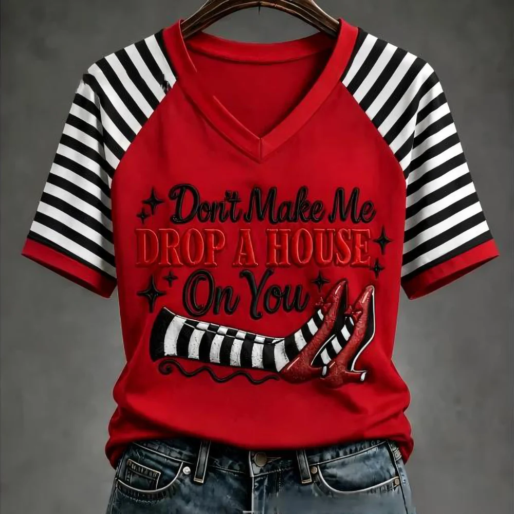 Kids Tshirt Girls T Shirts Children T-shirts Women Don't Make Me Drop a House on You Halloween Witch Shirt Summer Clothes