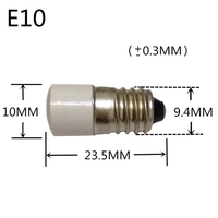 5pcs  E10 indicator bulb Switch electrical bulb E10 instrument bulb E10 6.3V 12V 24V 36V E10 LED 110V E10 LED 220V 380V E10 LED