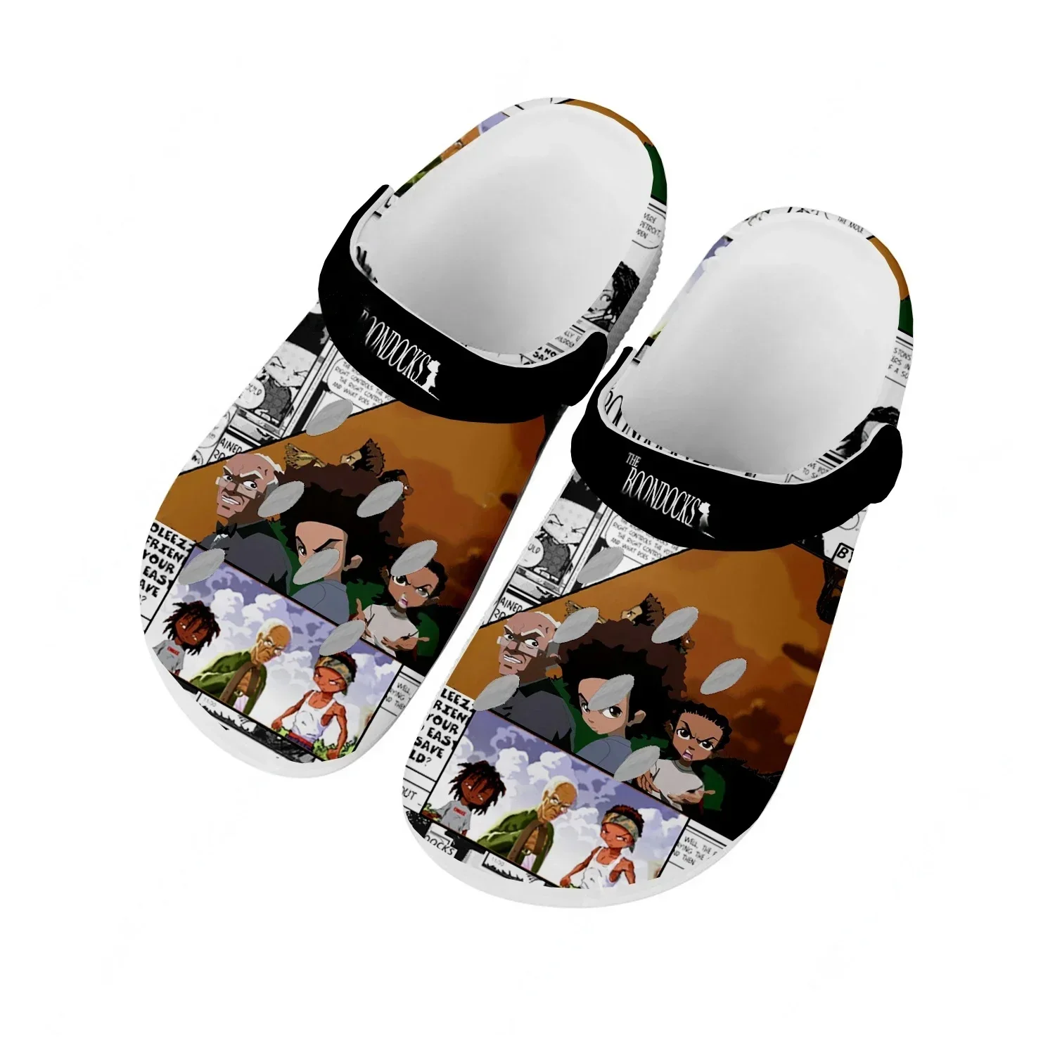 

Boondocks Huey Riley Freeman Water Shoes Mens Womens Comfortable Fashion Home Garden Clogs Customizd Sandals Beach Hole Slipper