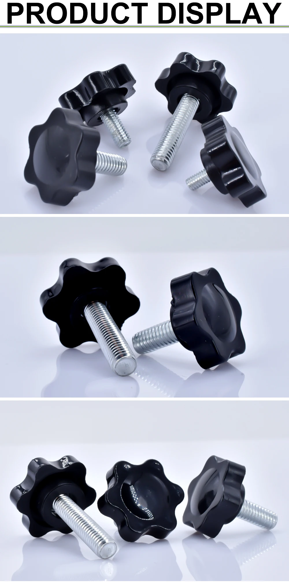 2-10pcs Star Hand Knob Screws Bolt M4 M5 M6 M8 M10 Carbon Steel Star Shape Head Thread Clamping Thumb Handle Machine Screw