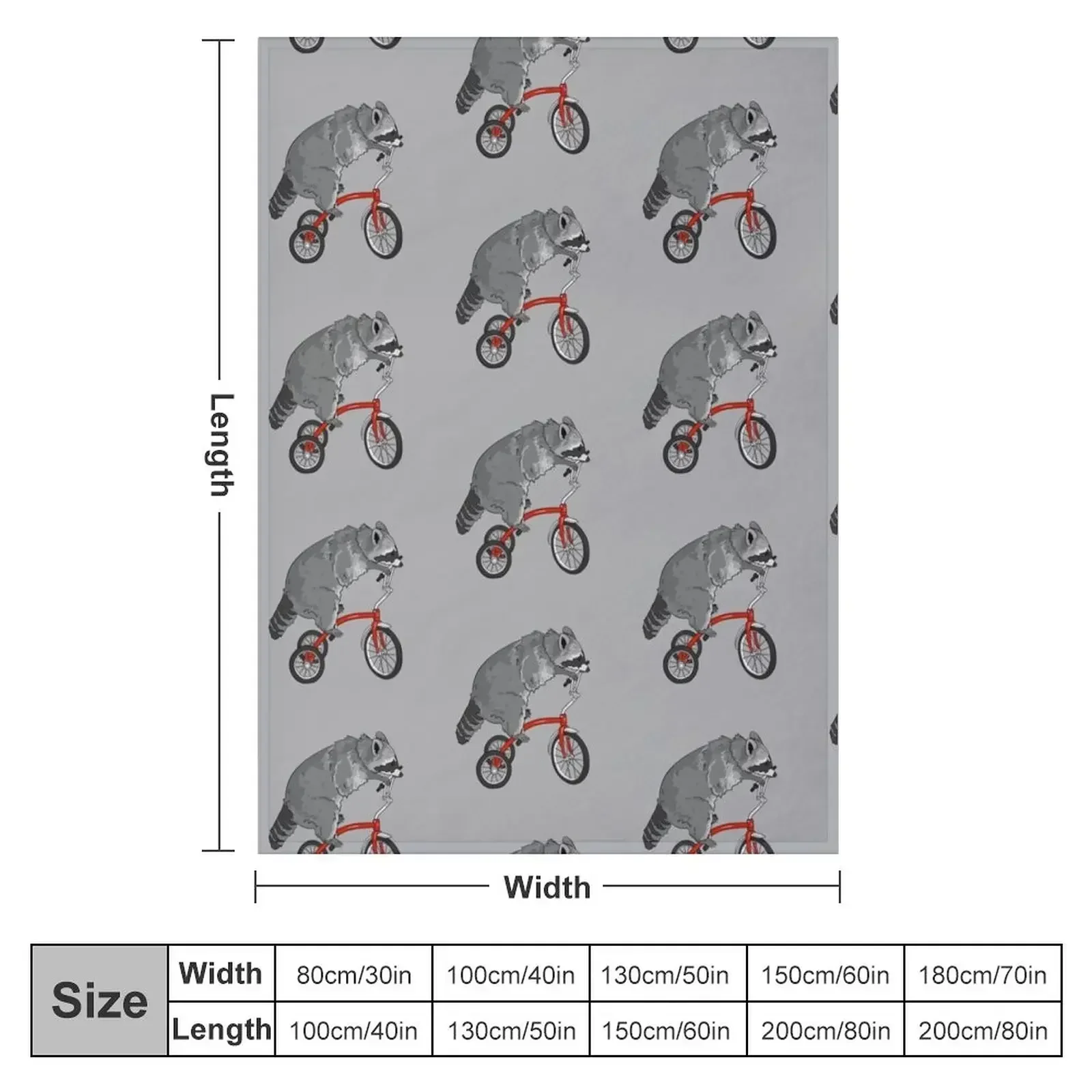 Trash Panda Tricycle Throw Blanket couch cozy soft plush fuzzy picnic outdoor blanket